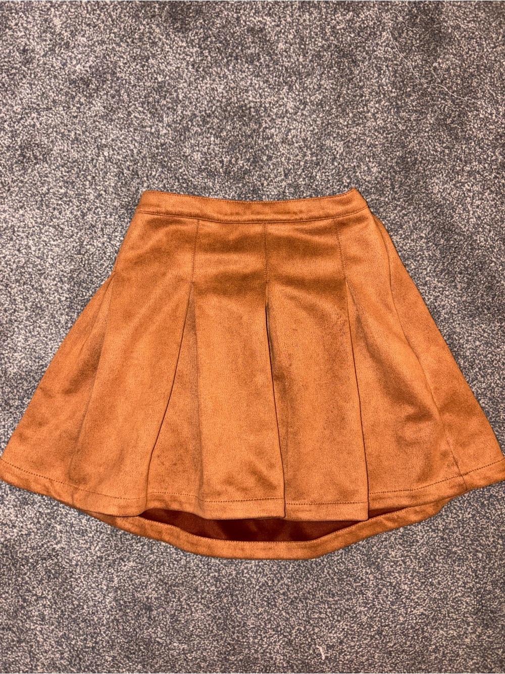 Women’s Suede-Look A-Line Skirt in Camel